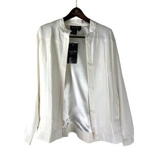 VTG Old Money Spring Summer Terry Lewis Silk Bomber Jacket, Men's Large